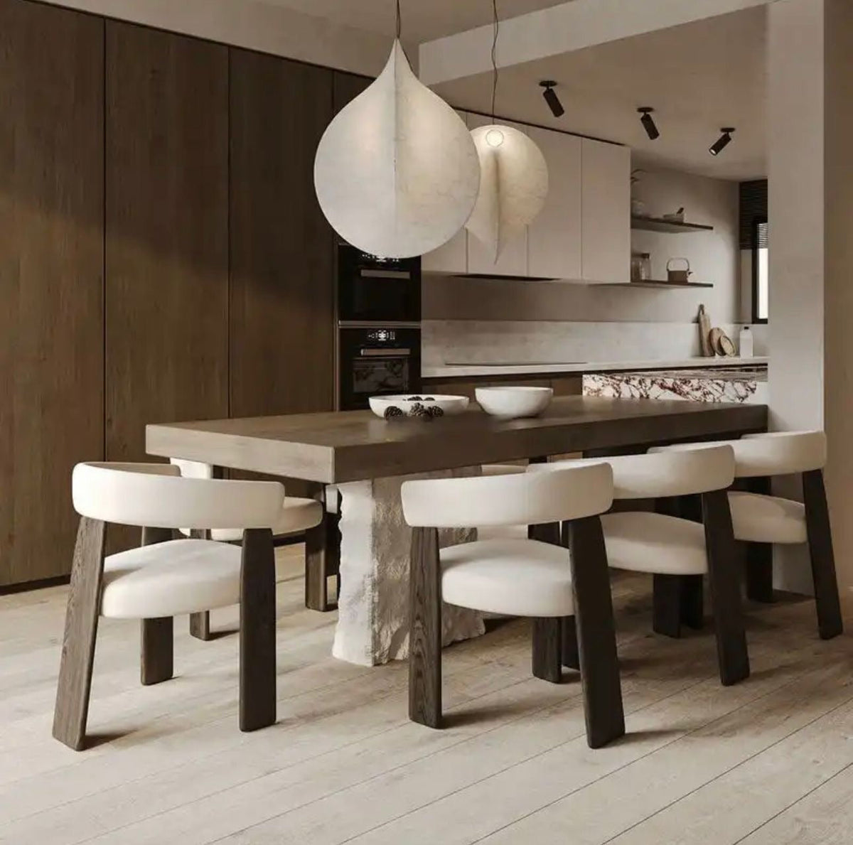 Mokani Möbel und Materialien in einem Esszimmer