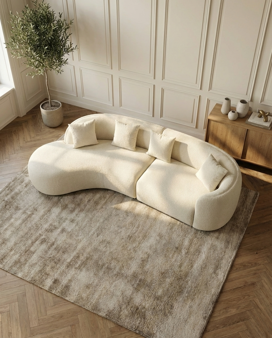 Japandi-Sofa mit organischen Formen | Mokani