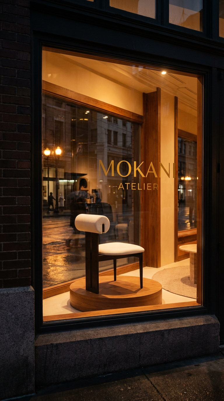 Mokani Japandi Dining Chair – Scandinavian-Japanese Design with Round Backrest
