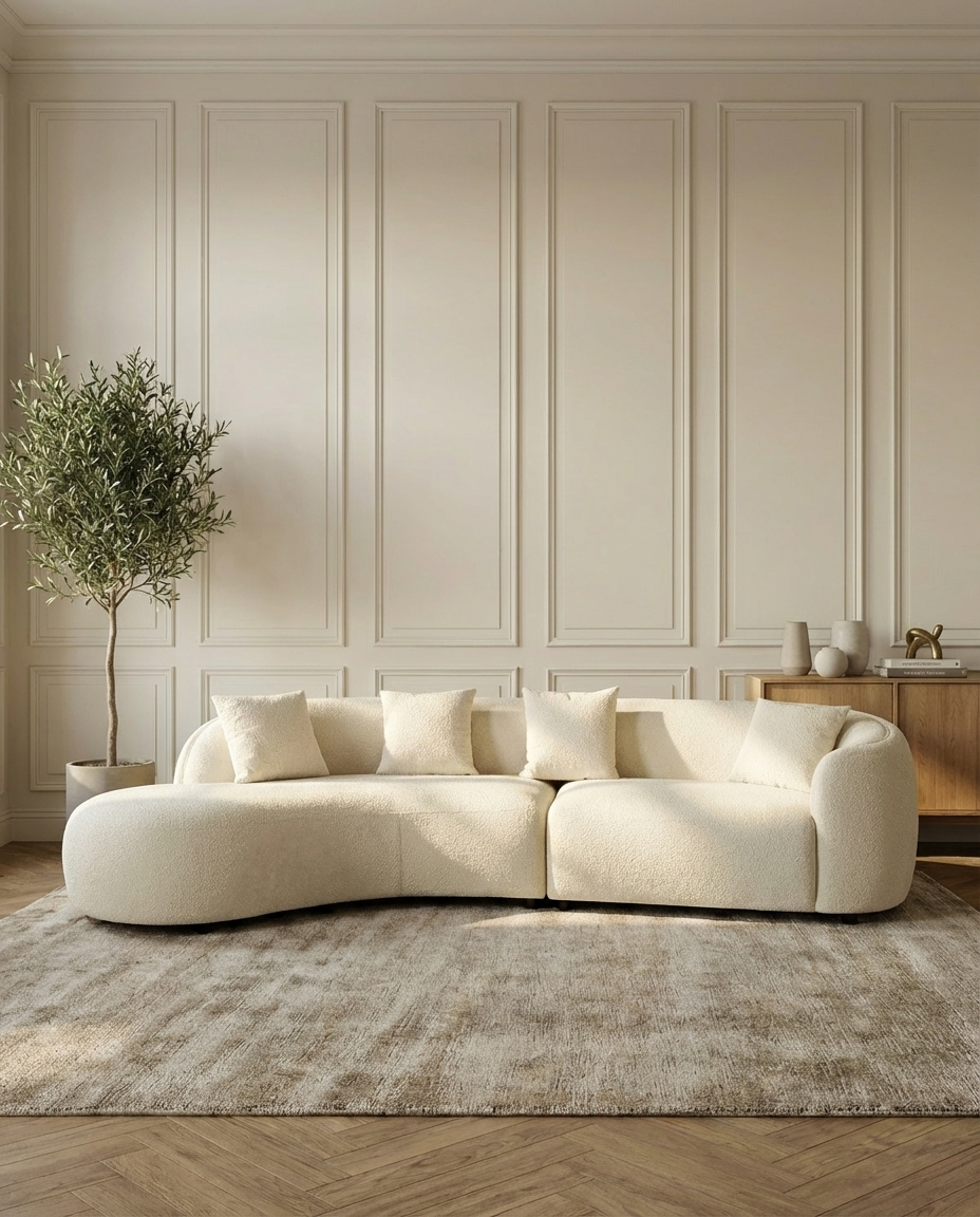 Japandi-Sofa mit organischen Formen | Mokani